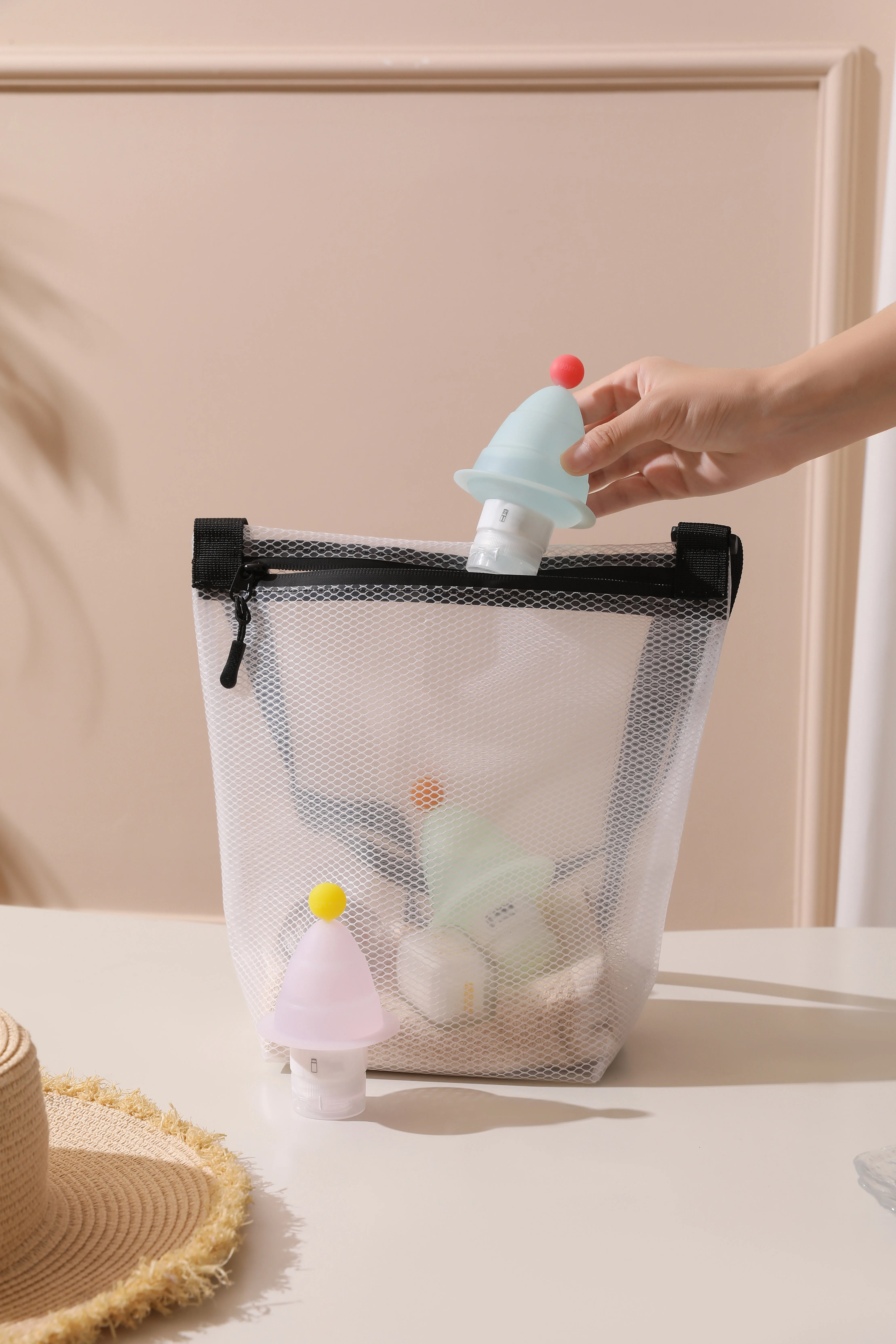 Portable Foldable Dispenser Bottles Practical and Space-Saving Bathroom Accessory Set for Travel