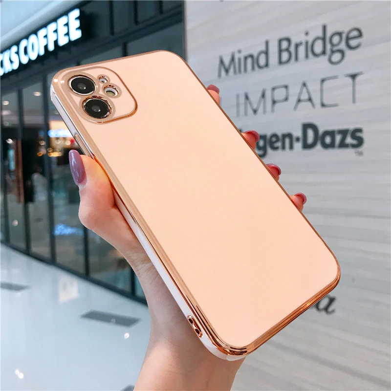 Laudtec Lens Protector Anti-Fall Phone Back Cover Shockproof Plating Phone Case For iPhone 13 12 11 Mini Pro Max supplier