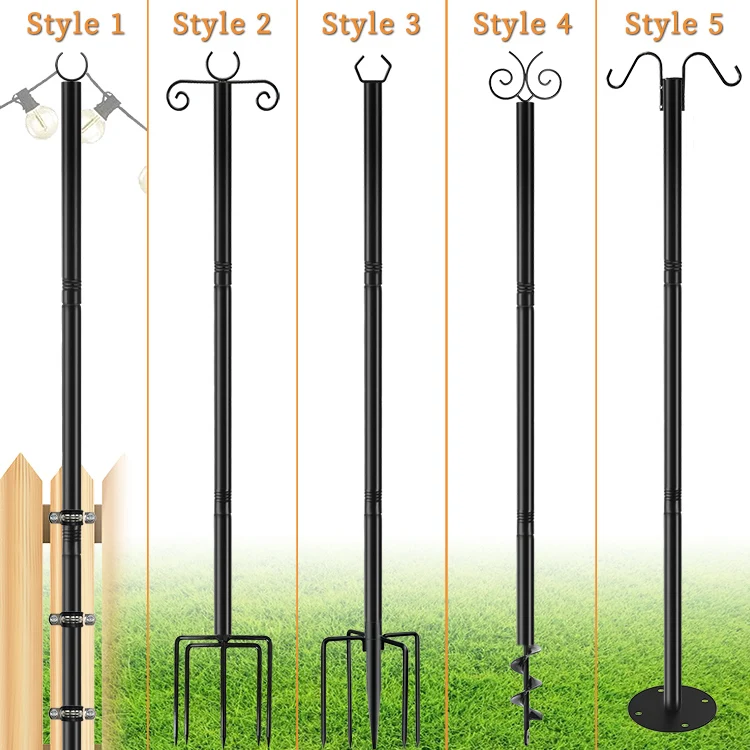 Eillion 3-in-1 String Light Poles For Hanging Outdoor String Lights, Patio Metal