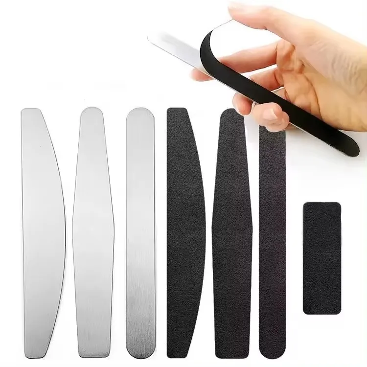 Индивидуальные двухсторонние пилки для ногтей из нержавеющей стали 100 180 240 Маникюрный Инструмент сменная бумажная пилка