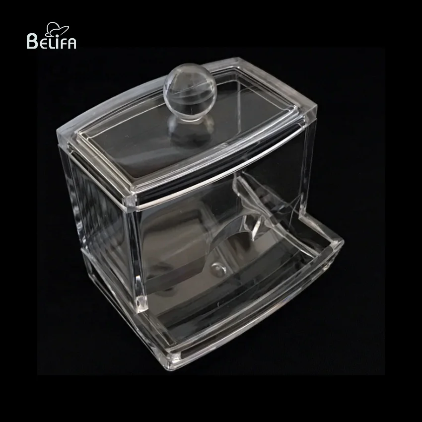 Belifa Новая прозрачная коробка для ватных тампонов высокого качества акриловая палочек Прозрачный чехол 100 шт.