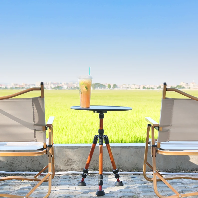 Camping Table Tripod With Round Tray for Outdoor Camping