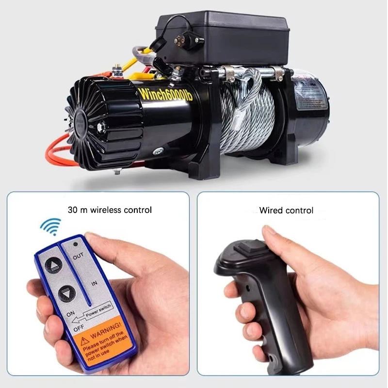 Высокоскоростная Мини электрическая автомобильная лебедка 12 В/24 В постоянного тока 2000 фунтов 6000 фунтов 12000 фунтов