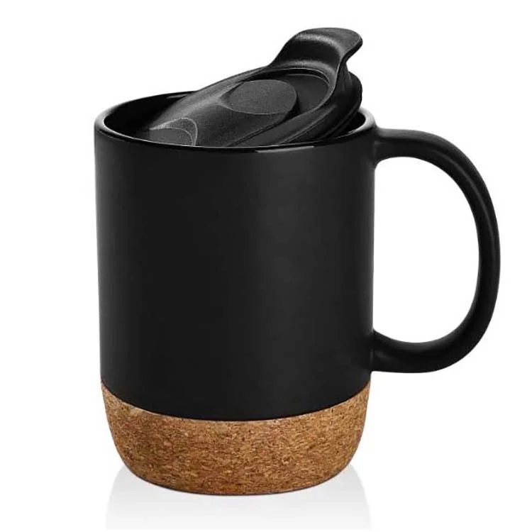 Custom Travel Large Ceramic Coffee Mugs With Insulated Cork Bottom And ...