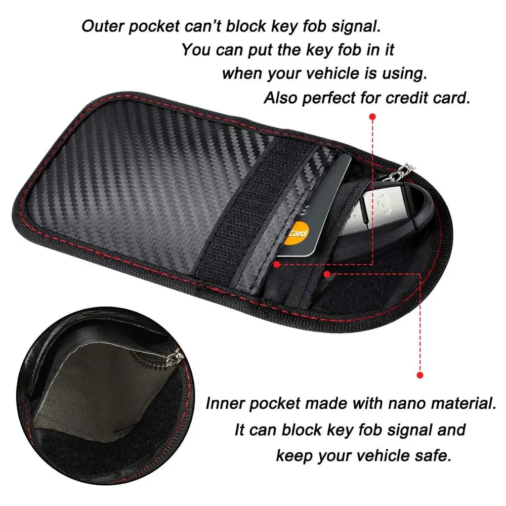 Large Faraday Bag For Car Key Fob Cell Phone Signal Blocker Jammer Signal  Shield