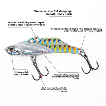 Lexin Luya DUO Vib Super Long-range Lead-coated Copper High Frequency Tremor VIB Artificial Hard Bait with Hooks – Hard Lure – view 4