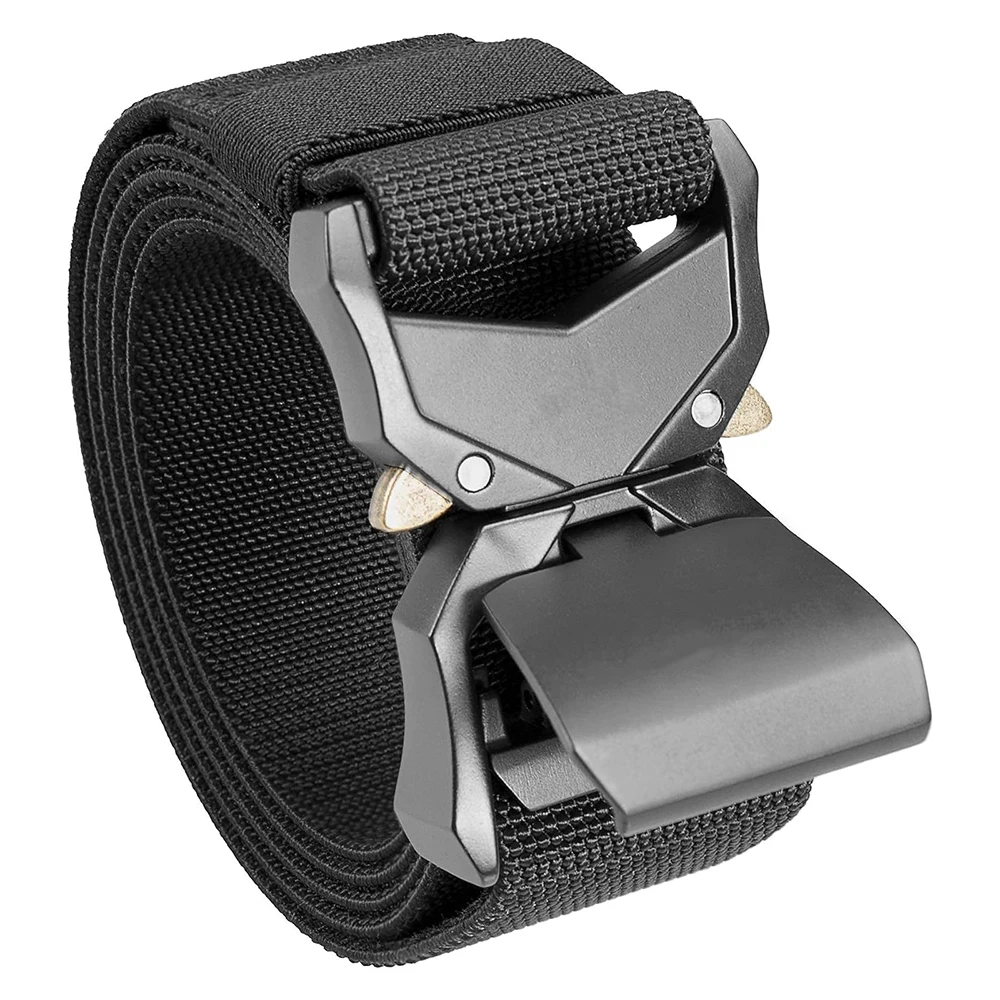 Wear-resistant Tactical Belt Hiking Rigger Nylon Web Work Belt with Heavy Duty Quick Release Buckle