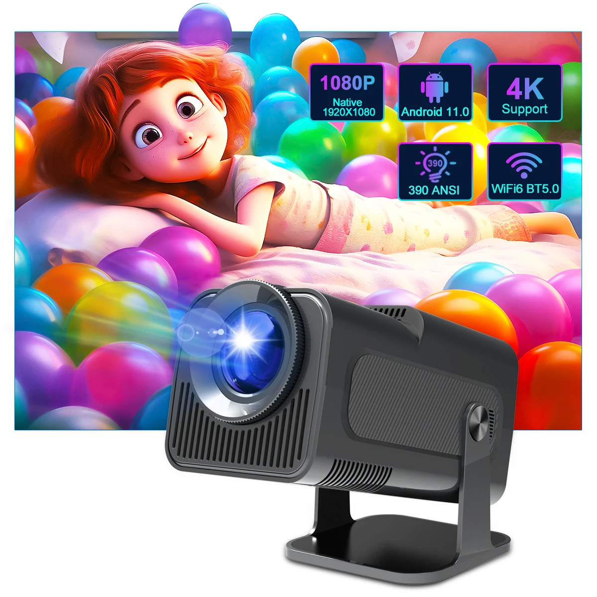 【新品未使用】MINI SMART PROJECTOR Amazon.com: Mini Projector Portable with Android 11, Smart