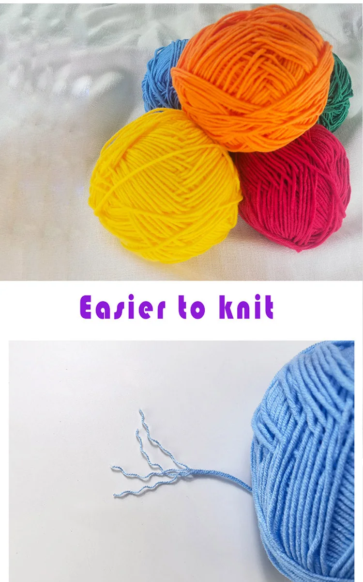 Factory Direct Sales Craft Vogue Soft Worsted Hand Knitting Baby Yarn
