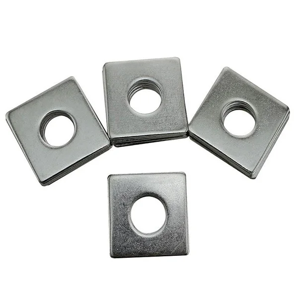 China manufacture Fasteners Grade 4 8 10 Carbon Steel Galvanized 304 316 Stainless Steel Flat Square Washers With Round Hole