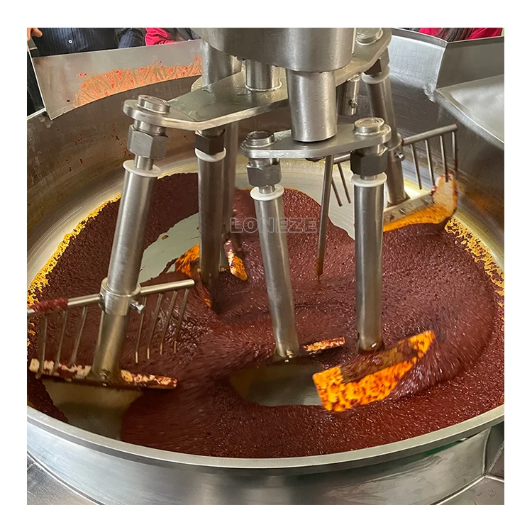 Automatically Control Mixing Speed Caramel Chili Sauce Cassava Flour Industrial Large Cooking Mixer Machine With Stirring