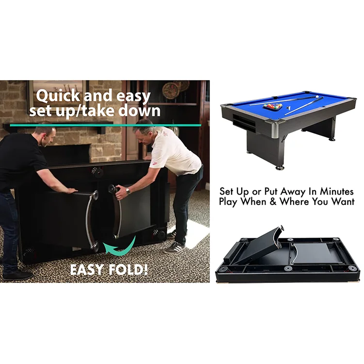 Factory Sale Luxury 7 FT Portable Pool Table Set Movable Billiard Table with Portable Accessories Home Use MDF Cushion Material