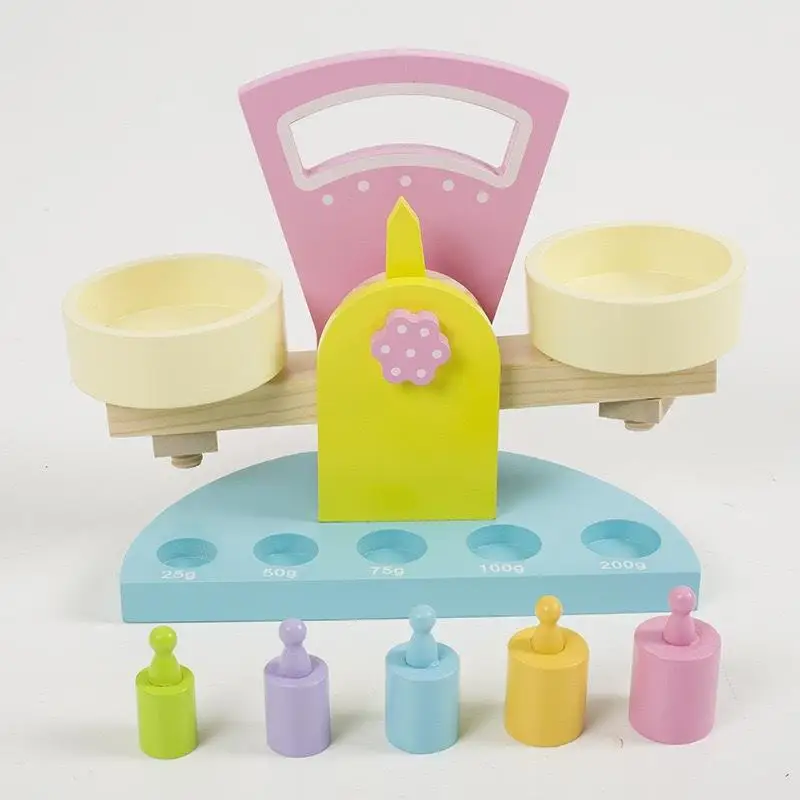 Montessori Wooden Balance Beam Weight Scale For Preschool Training