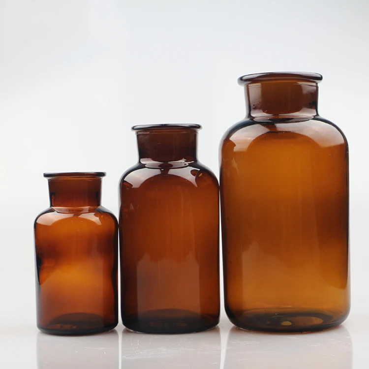 Laboratory Round Bottom Glass Amber Reagent Bottle In Wholesale Price