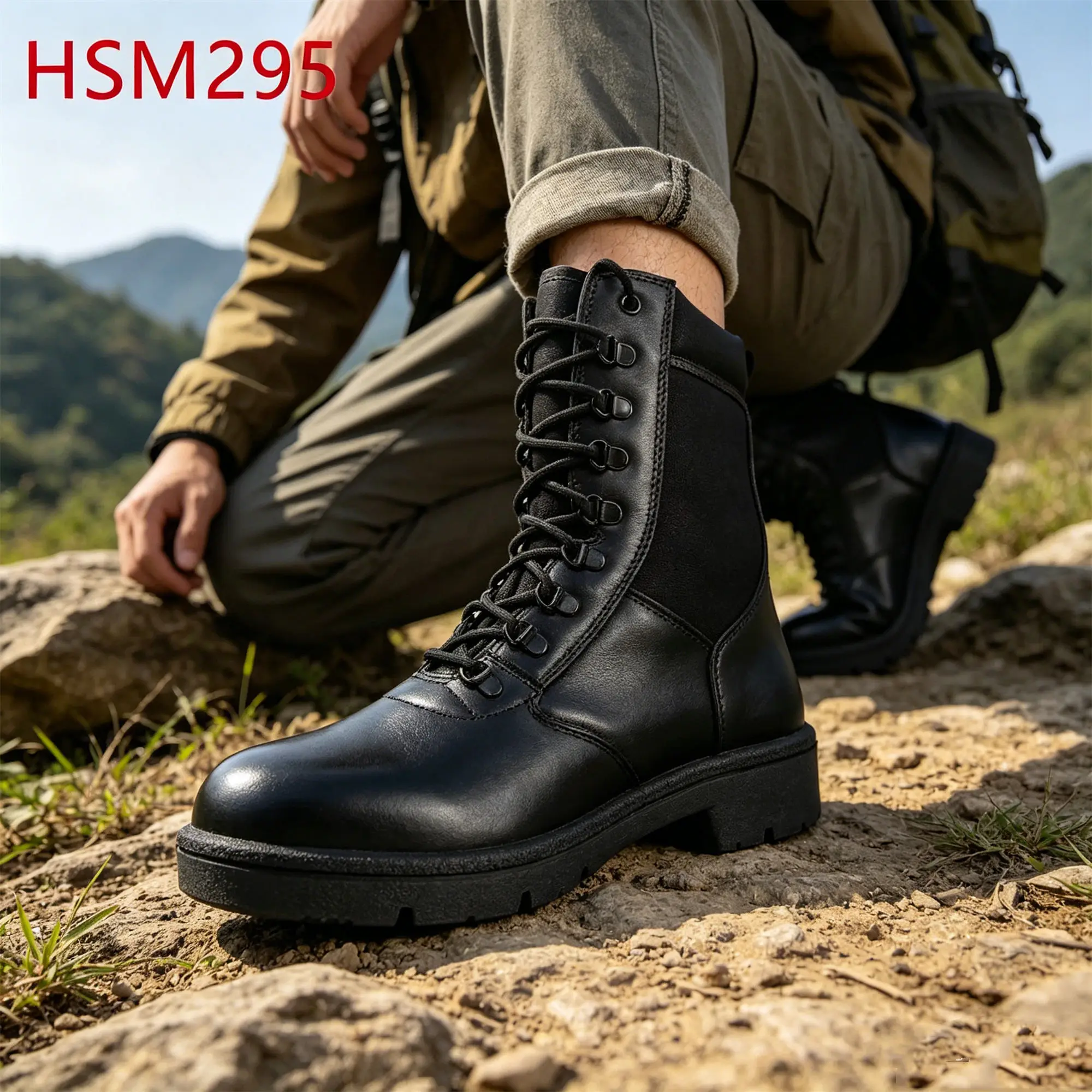 ZYF,Extreme Climate Durable PU Injection Sole Black Combat Boots Russia Market Rip Stop Nylon Fabric Tactical Boots HSM295