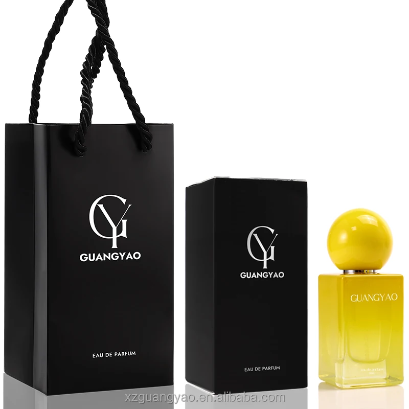 Factory customized luxury gradient yellow glass spray perfume bottle ...