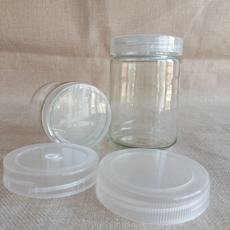 Wholesale 200ml 240ml 350ml 650ml Plant Tissue Culture Jars Water Plant Autoclaveable Glass Jar with pp Plastic Lid