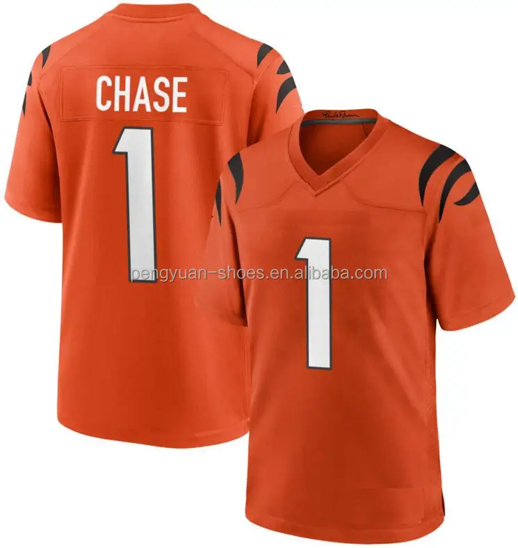 Wholesale Best Quality #1 Ja'Marr Chase #9 Joe Burrow #28 Joe Mixon #85 Tee  Higgins #2 Evan McPherson Stitched American Football Jersey From  m.