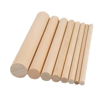 Factory Wholesale Wooden Dowel Rods Chamfer Wooden Stick Solid Wood Pole Handle