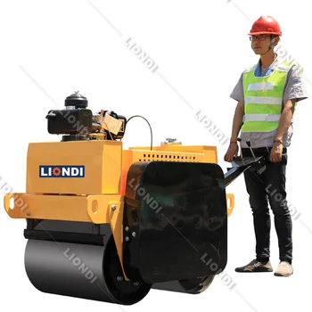 Concrete mini road roller 550kg road roller double drums driving and vibrating for sale