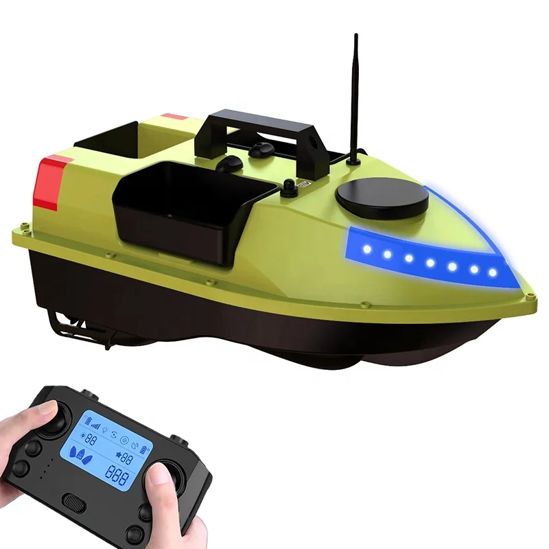 Bateau De Pêche à Appâts GPS 500 M Avec Télécommande – Double Moteur, LED, 3 Boîtes à Appâts, Retour Auto, 100 Points De Position – Bateau Amorceur Pour Pêcheur