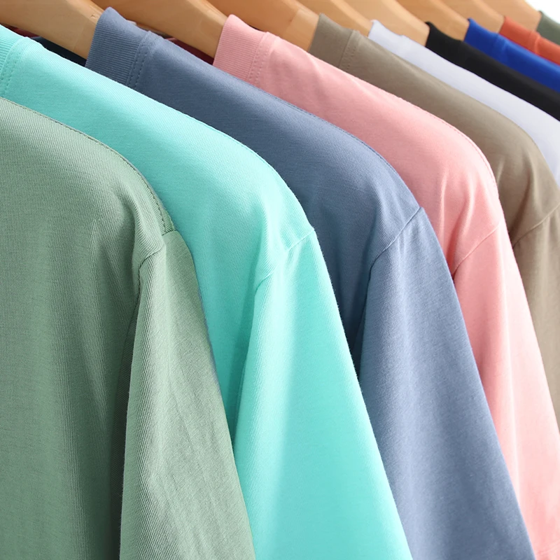 180-280gsm 100% Cotton Fitted Blank Tshirt Custom Silk Screen ...