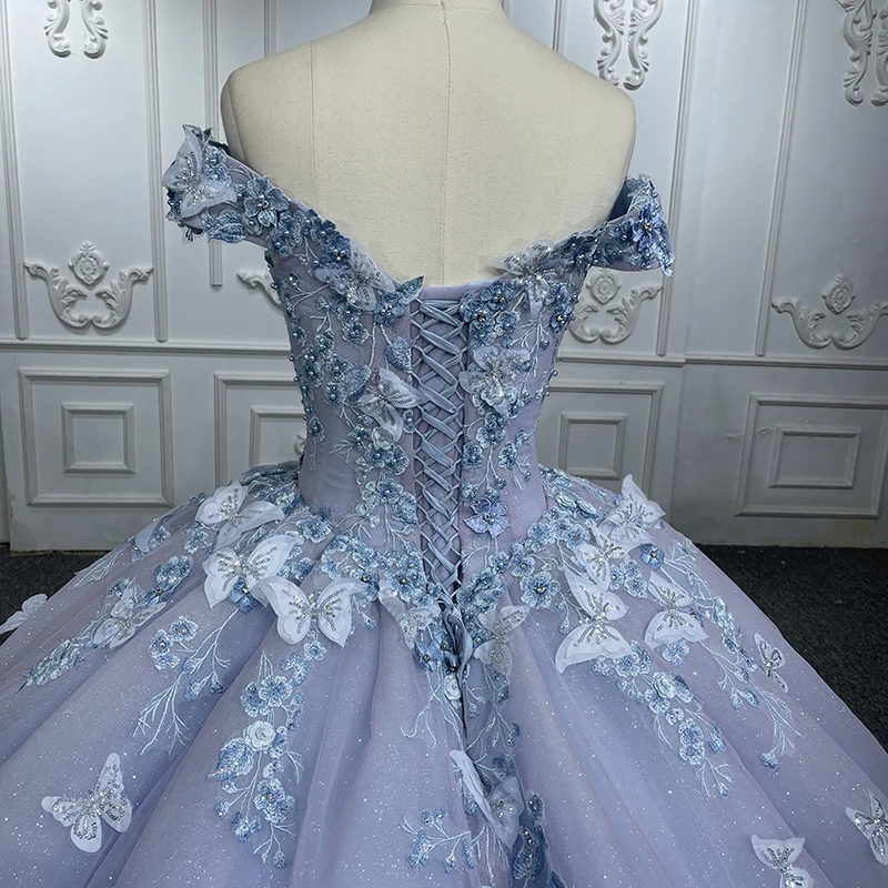 Jancember 6530 Elegant Blue Off The Shoulder Ball Gown Quinceanera ...