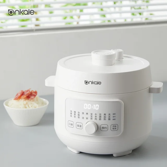 Household 750W Electrical Multi-Functional Mini 2L Mini Capacity Smart Electric Pressure Cooker White