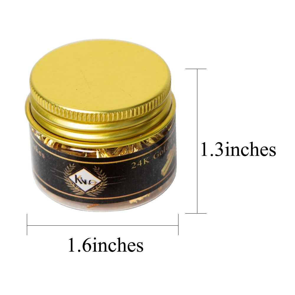 24k Gold Leaf Flakes Edible Facial Beauty Golden Skin Care 25mg Bottle 99 Gold Delicate And