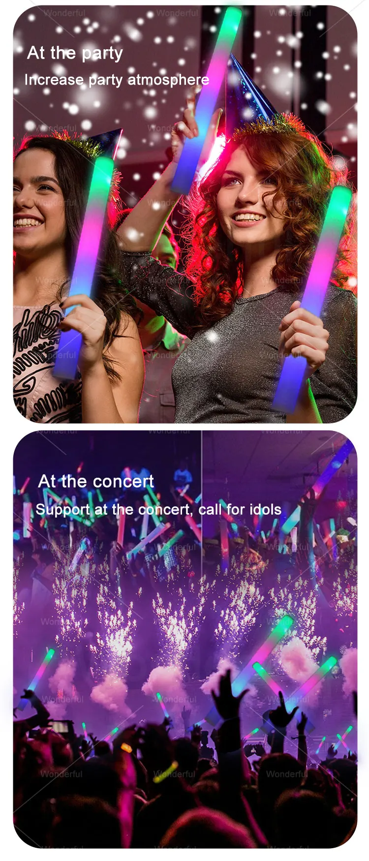 Customizable LED Sticks - Perfect for Parties & Events