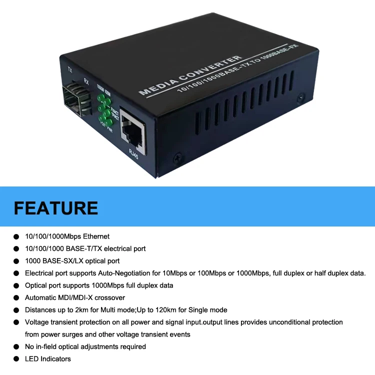 Sfp Media Converter Mbps Gigabit Fo Rj Fiber Optic Media Converte Km Buy Media