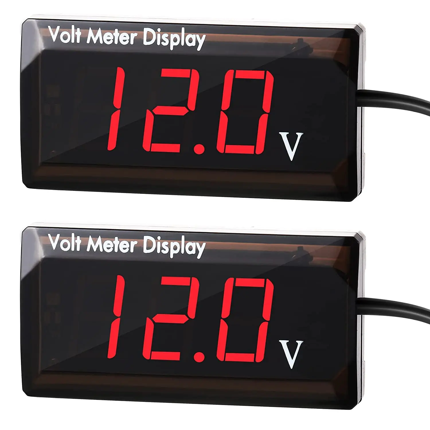 12V Digital Voltage Display Meter Tester Voltmeter for Car Motorcycle AIMILAR DC 12 Volt Meter Gauge White 