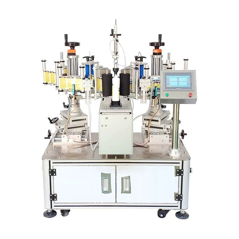 TEBAK Hand Sanitizer Bottle Double Sides Sticker Labeling Machine Packing Boxes Double Sides Stickers Labeling Machine