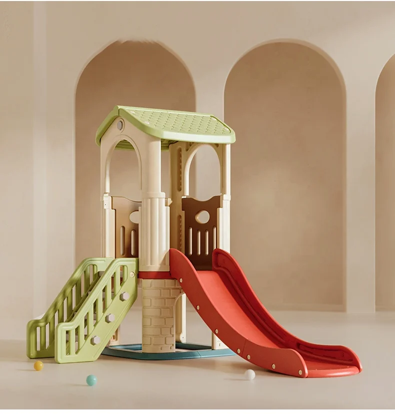 Hobby Tree Kids Slide Swing Set Indoor Plastic Combination Playground Playhouse Equipment