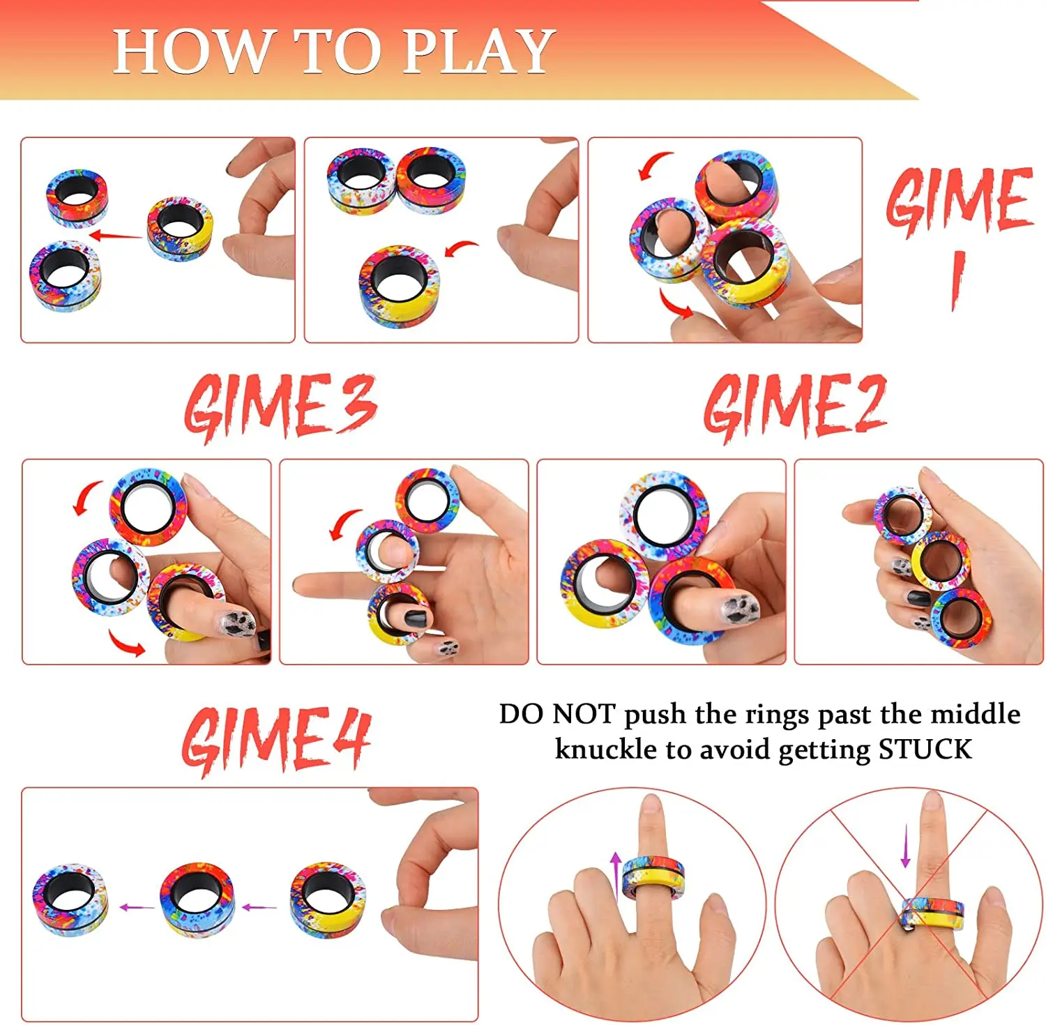 3 шт., магнитное кольцо для снятия стресса