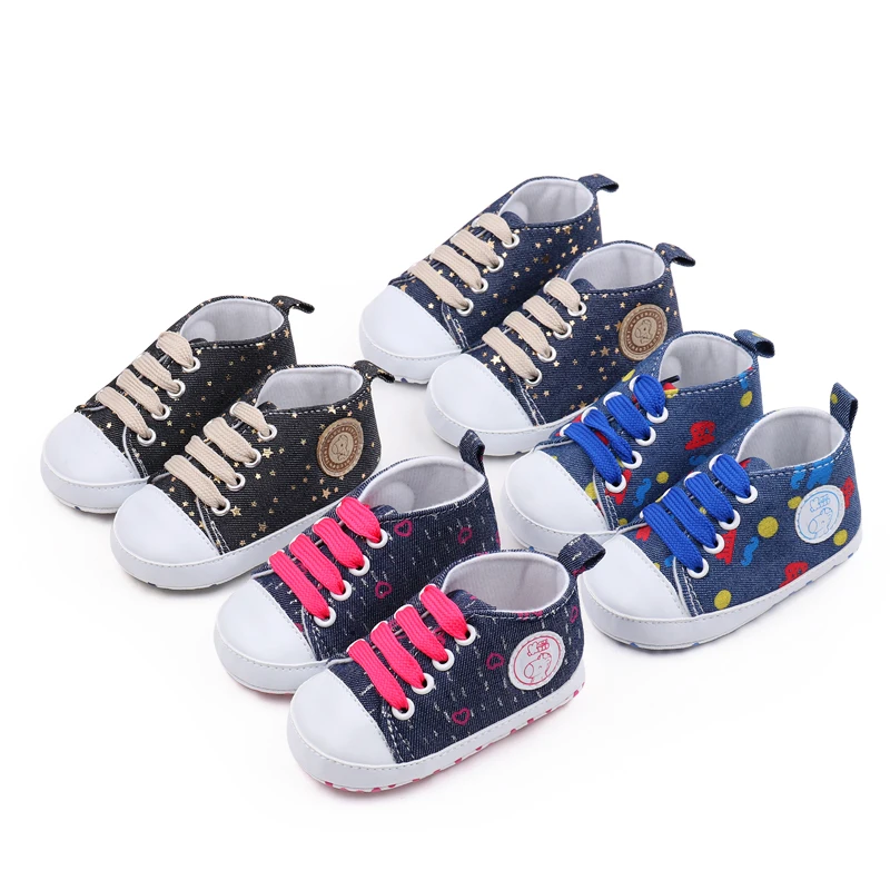 Spring and Autumn Animal logo Soft-soled Canvas Baby Shoes for Girls and Boys