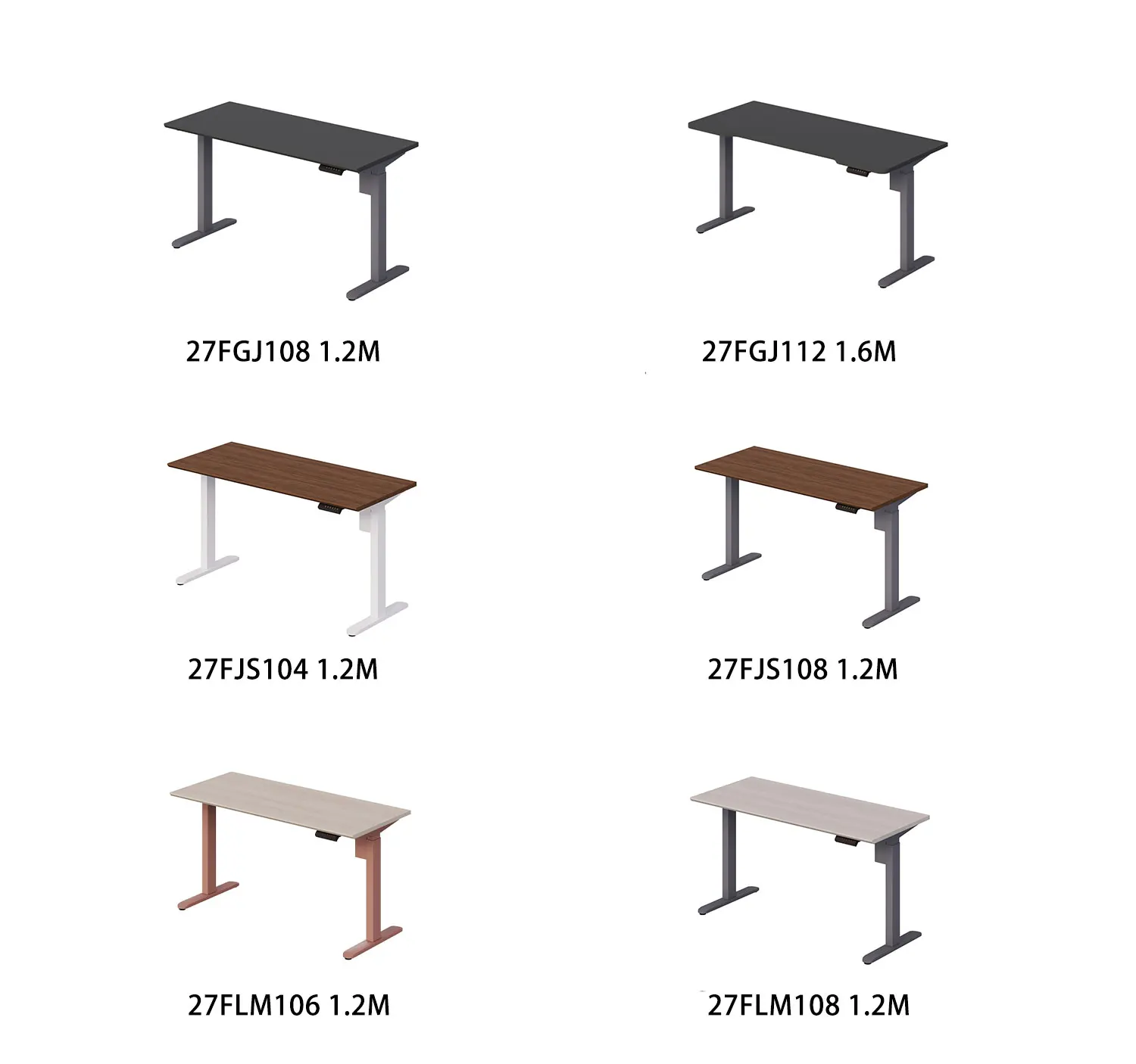 New Product Stand Up Lift Desk White Black Frame Electric Adjustable