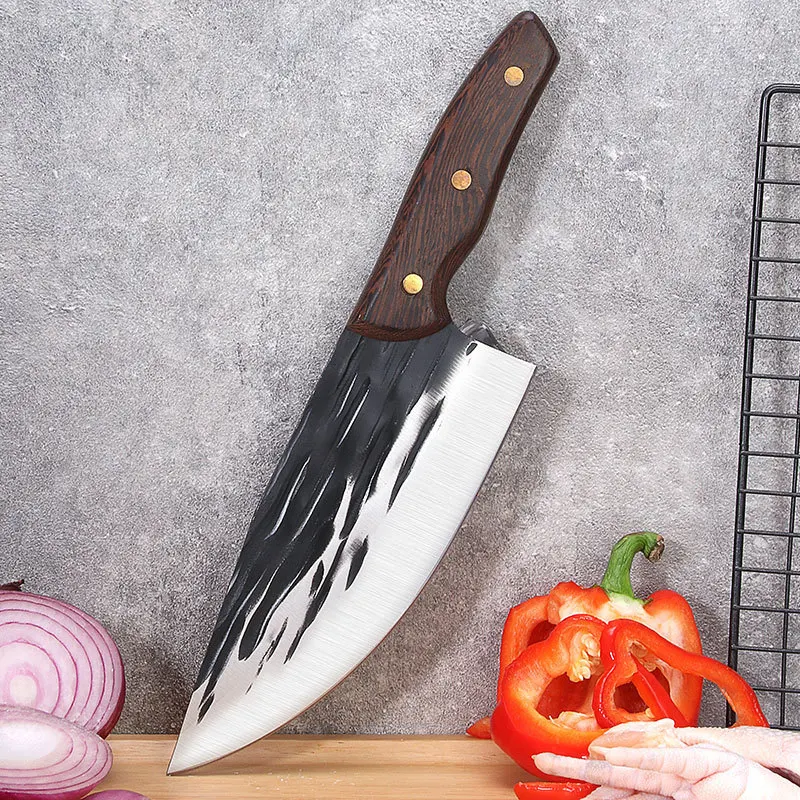 Acquista Coltello da cuoco in acciaio ad alto tenore di carbonio, coltelli da cucina da macellaio, coltello da carne, coltello per affettare le verdure in Italia a partire da 20