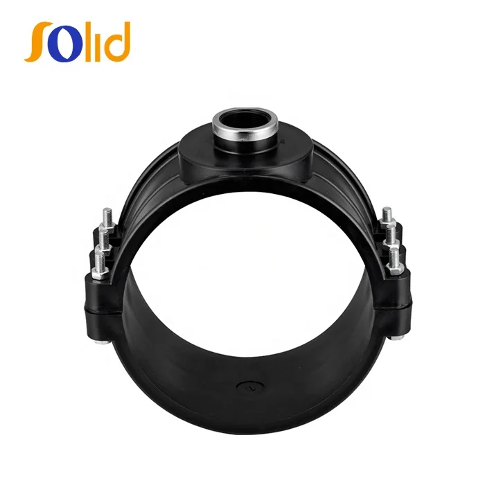 HDPE Plastic PP Clamp Saddle Double Outlet Saddle (Galvanized) Bolt & Nut