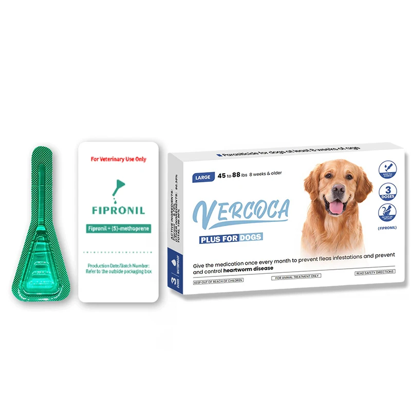Vercoca Fda Certified 3pack Flea Drops Dog Dewormer For Large Size
