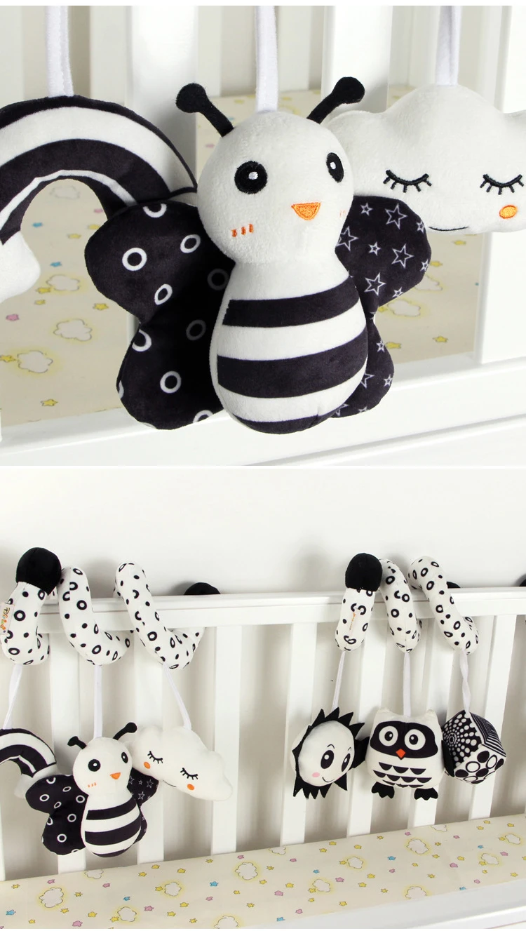 Black and white animal bed around the crib hanging toy visual stimulation Pendant N012