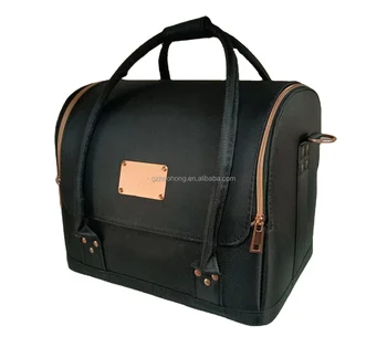 New design of the large capacity cosmetic bag portable travel  nylon makeup bag nails polish bag with trays