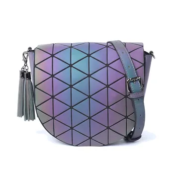 Chic Boutique De Mode Geometric Luminous Purses Handbags Holographic Crossbody Shoulder Bag