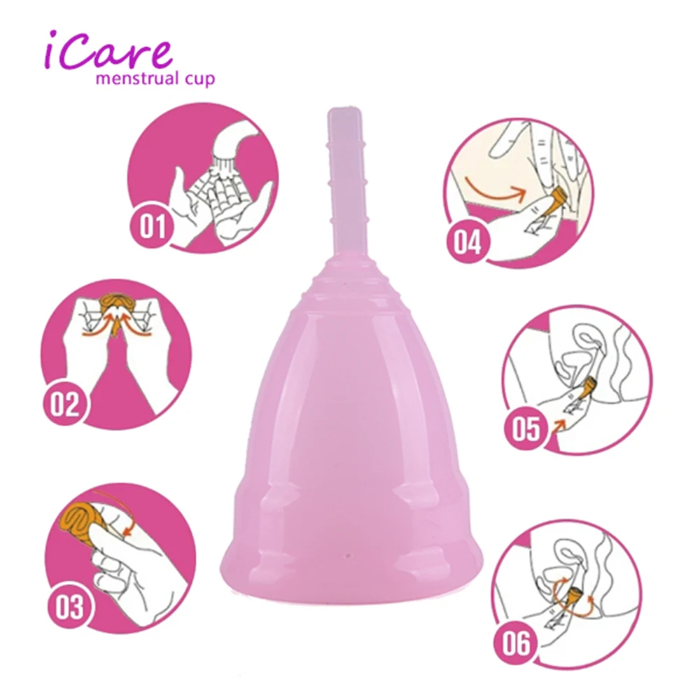 100pcs Korea Popular Low Cervix Icare Medical Grade Silicone Menstrual ...