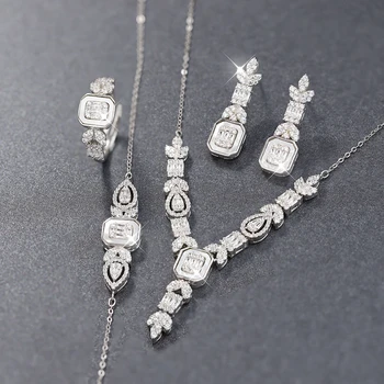 Blossom CS Jewelry Wholesale Fashion Wedding Sets 925 Sterling Silver Shell Zircon Jewelry Set For Women