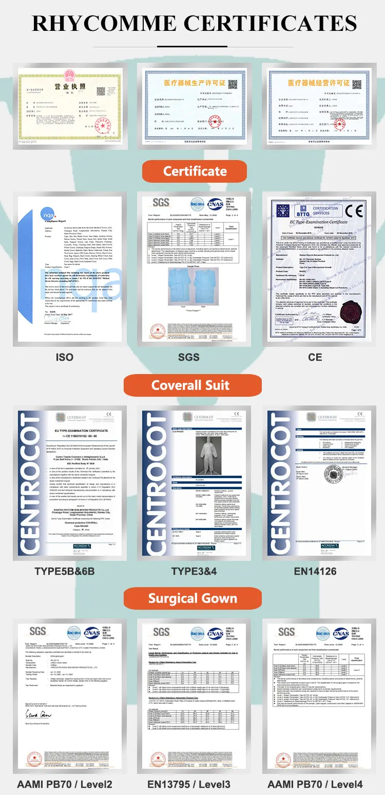 Rhycomme medical consumables disposable hospital uniform surgical gown
