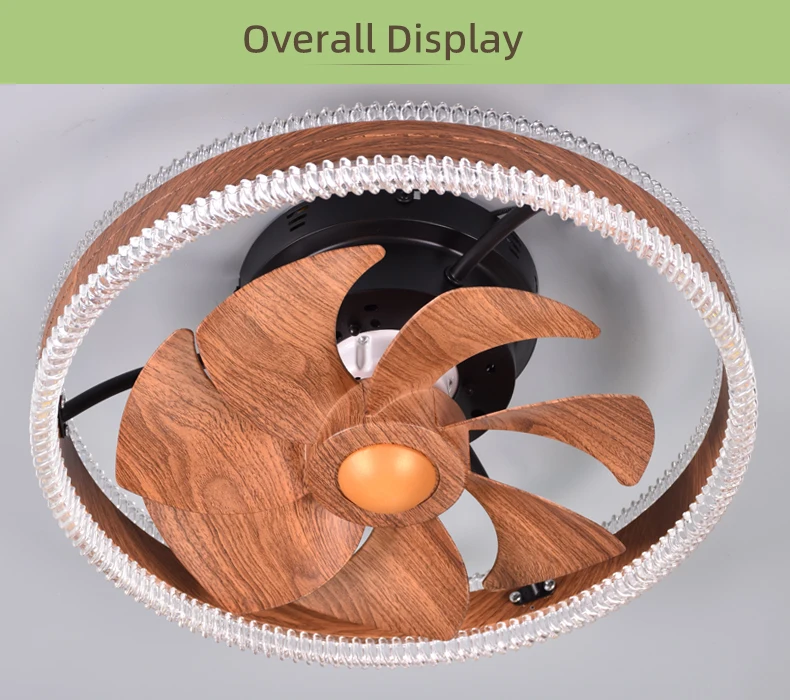 Aier Modern Ceiling Fan With Light Wood Acrylic Abs Fan All Copper
