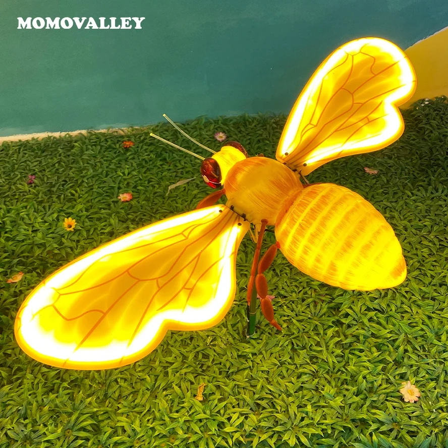 Waterproof Yard Ornaments wings Can Fly Led Lighted Honey Bee Decorations  Outdoor Thanksgiving, image size:888x888