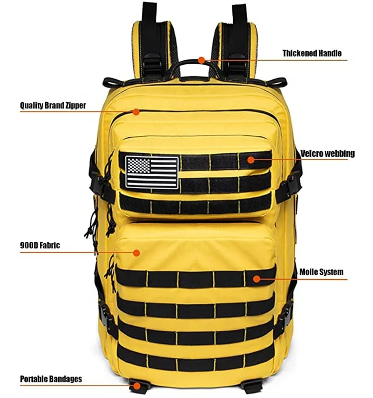 Unisex 45L Camo Pattern Tactical Backpack Durable Oxford Polyester Lined  Zipper for Outdoor Hiking Hunting Travel Designed for