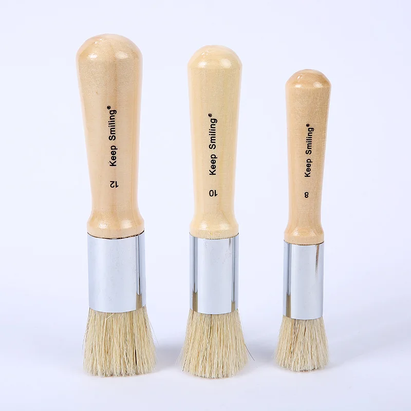 Xin Bowen Customize High Quality Keep Smiling Brand Single Natural Color Bristle Oil Painting Paint Brush